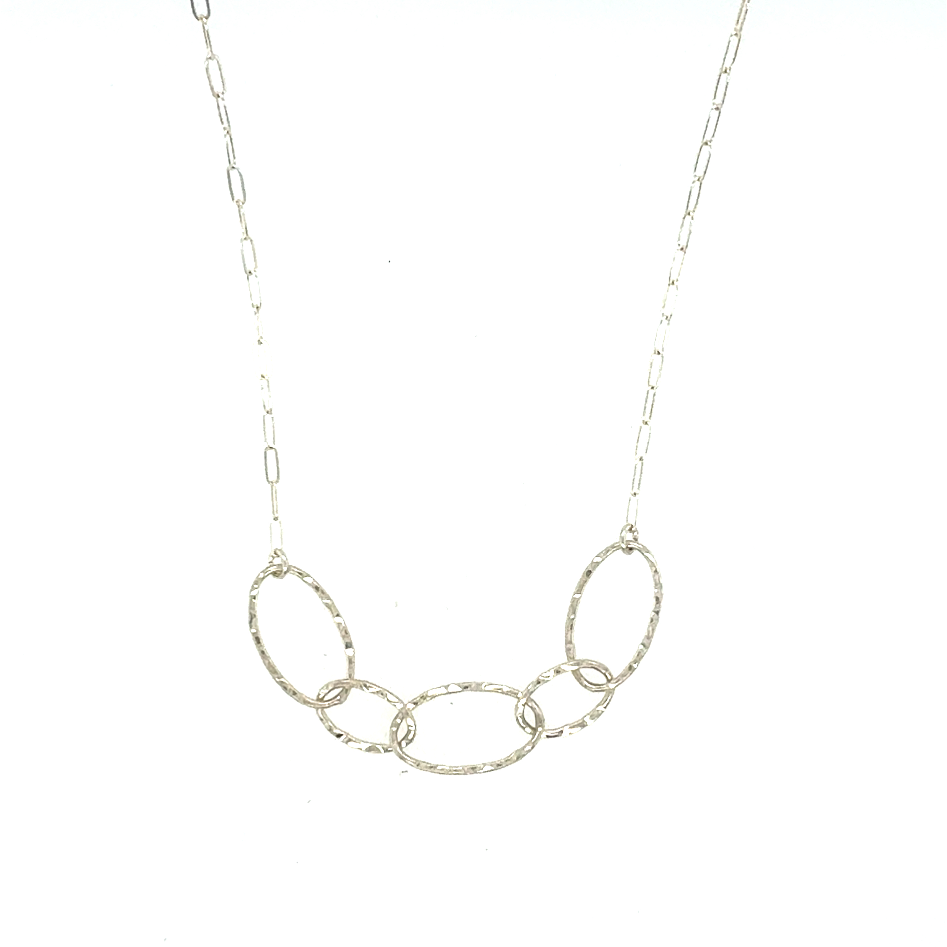 Image of Hammered Chain Center Necklace, Sterling - Trunk Show by  RACH B Jewelry