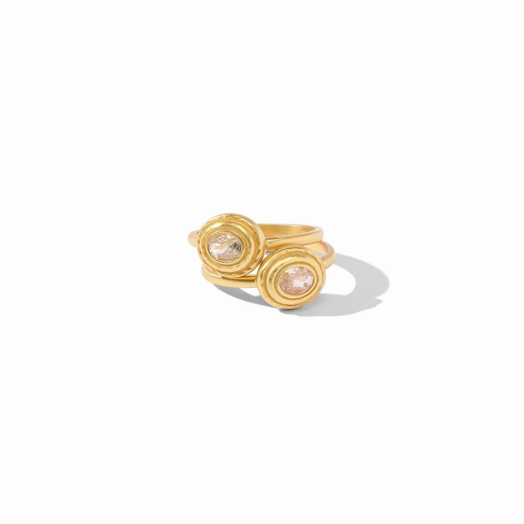 Cubic Zirconia Tudor Duet Ring - Size 8