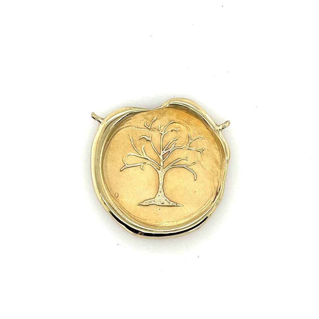 Image of Large Brass Hand Cast Tree of Legends Centerpiece by Marcia McDonough
