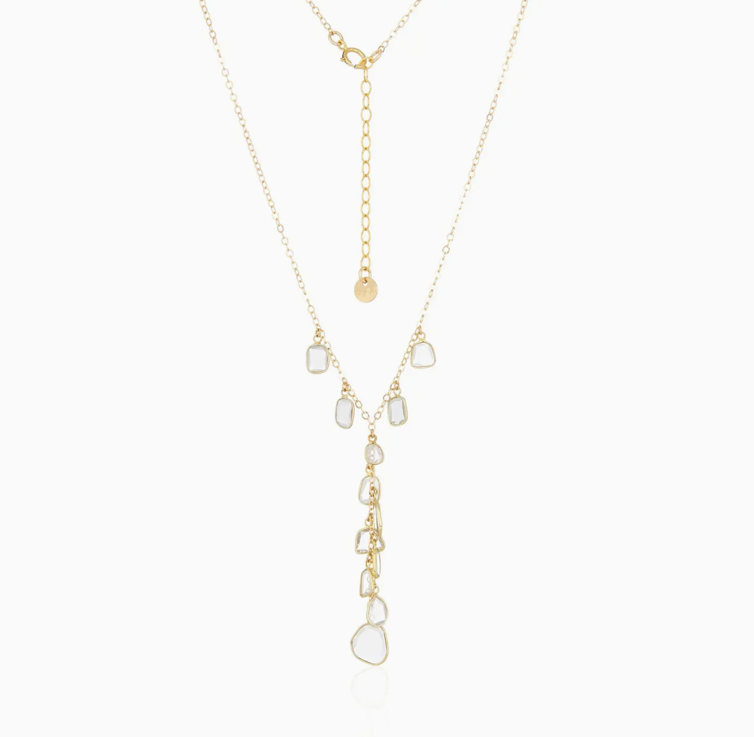 Image of Moissanite Drop Lariat Necklace by Mabel Chong