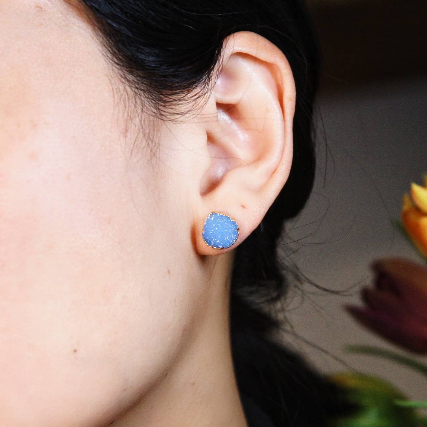 Image 2 for Druzy Studs, Blue
