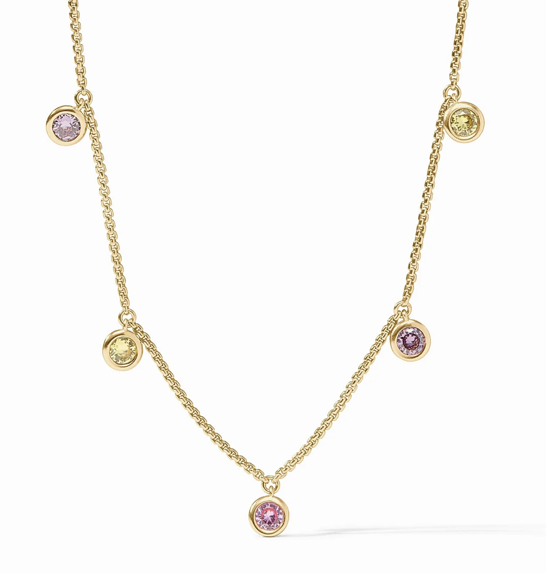 Image of Pink Dawn Rainbow Delicate Charm Necklace by Julie Vos