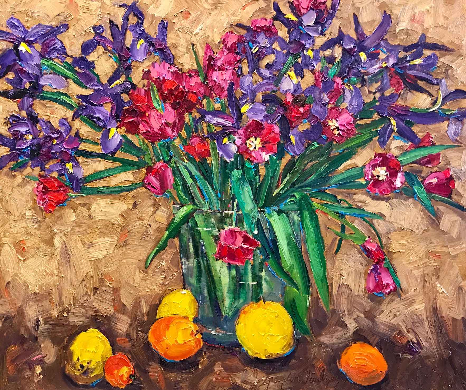 Iris & Purple Tulips by  Graydon Foulger - Masterpiece Online