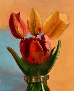 Image of Tulips in Glass Vase by John A. Sayers