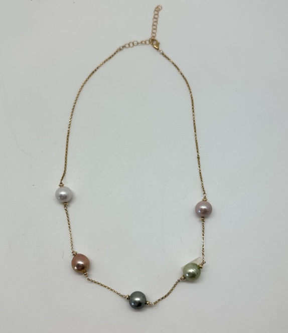 Image of Tahitian Pearl and Fresh Water Pearl Mix Drop Necklace by  Maui Mari