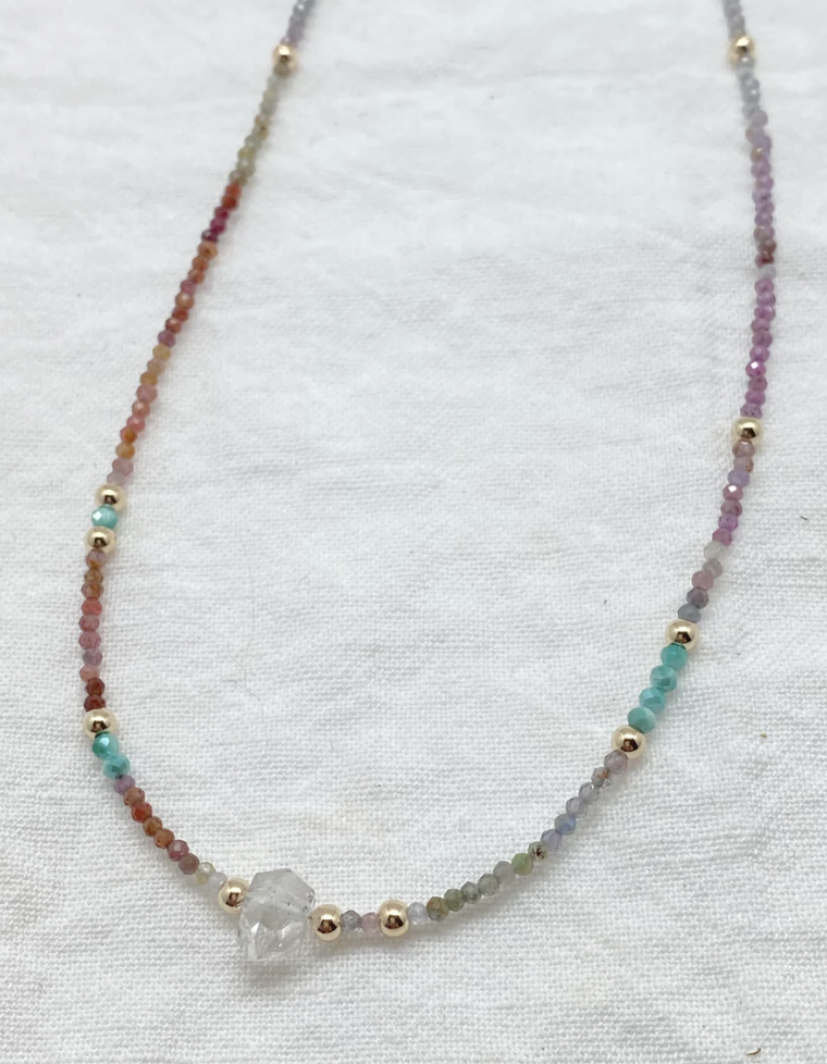 Image of Herkimer Diamond and Assorted Gemstone Beads Necklace by  Maui Mari