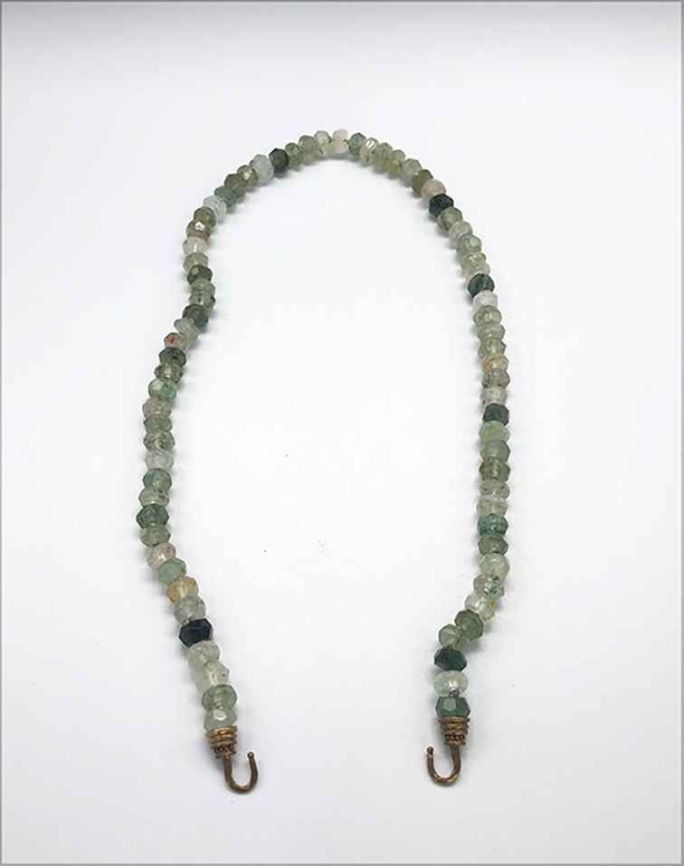 MAB 21-0126 African Ocean Chalcedony Strand with Brass Hooks