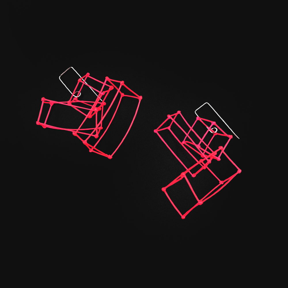 Ear Pendant Cube - Pink by Floor%20Mommersteeg