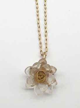 Image 1 for Small Lotus Flower Pendant on Chain 16 Small Lotus Flower Pendant on Chain 16