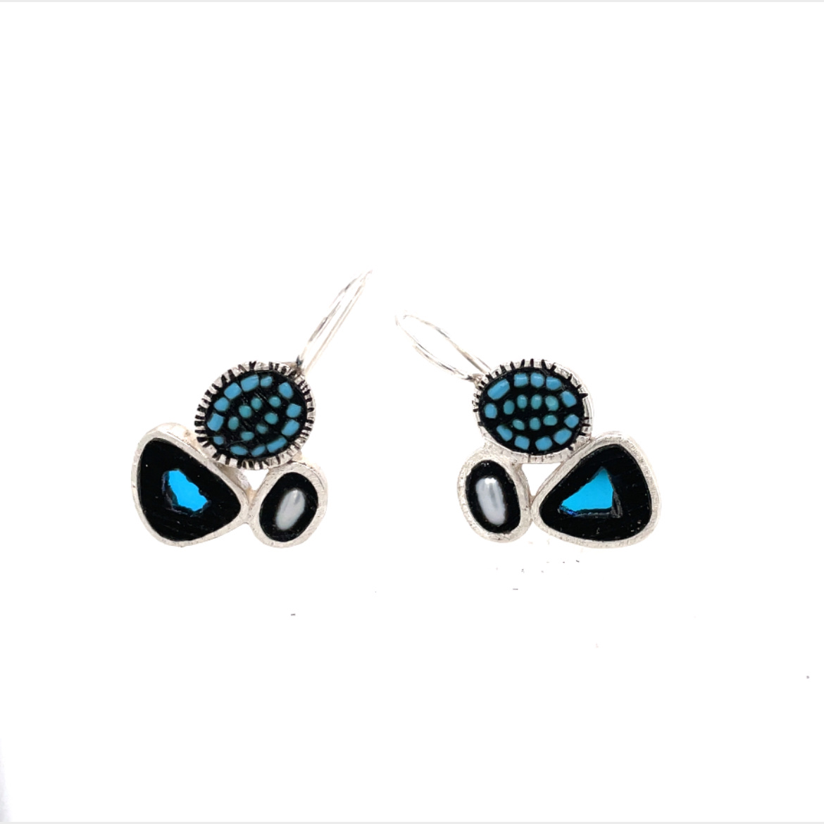 3 Dot Blue Earrings