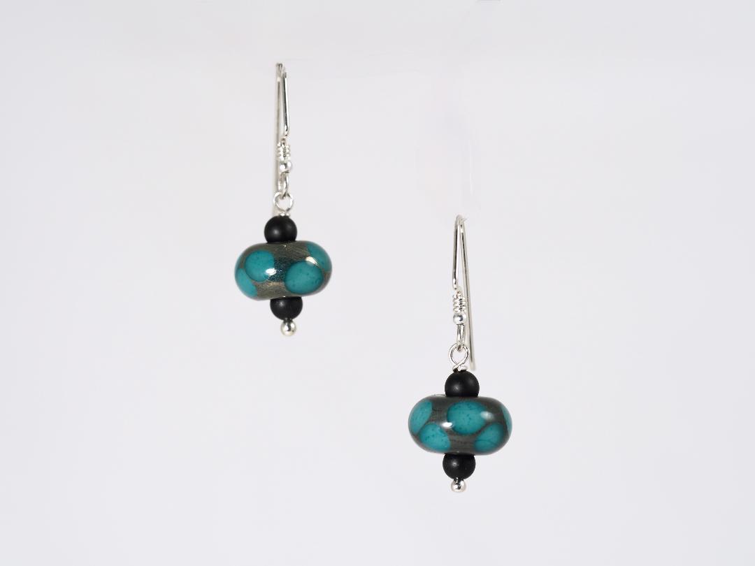 Image of Sterling and Blown Glass Earrings 2 by Barbara Rand