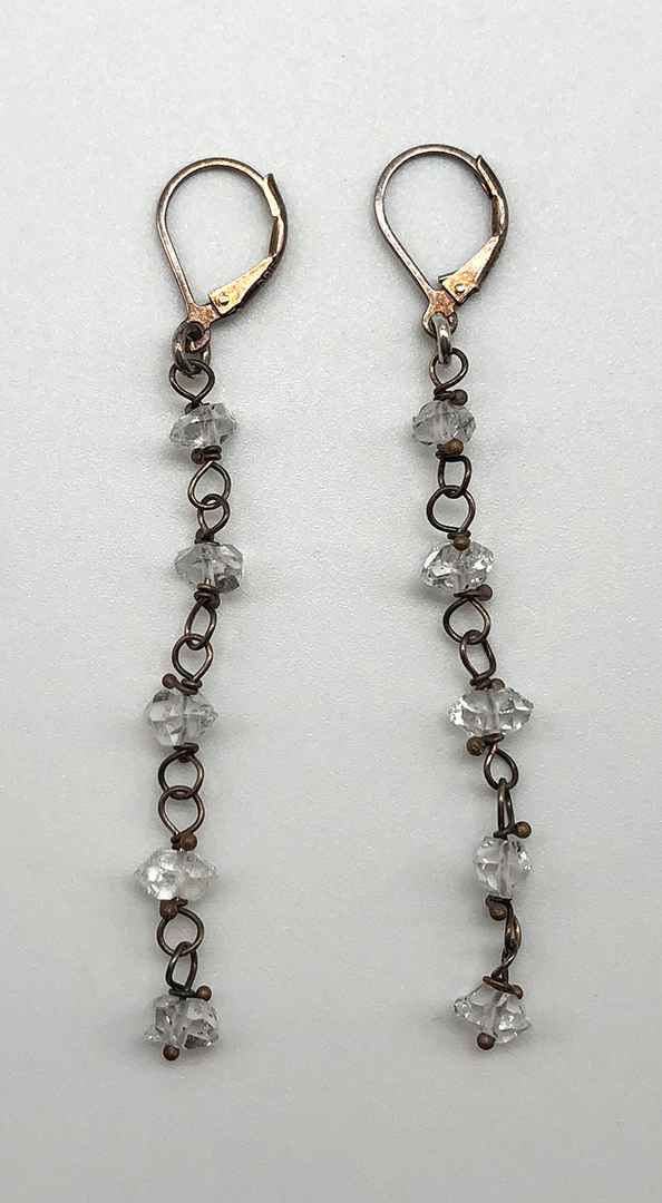 Herkimer Diamond Crystal Earrings (Long)