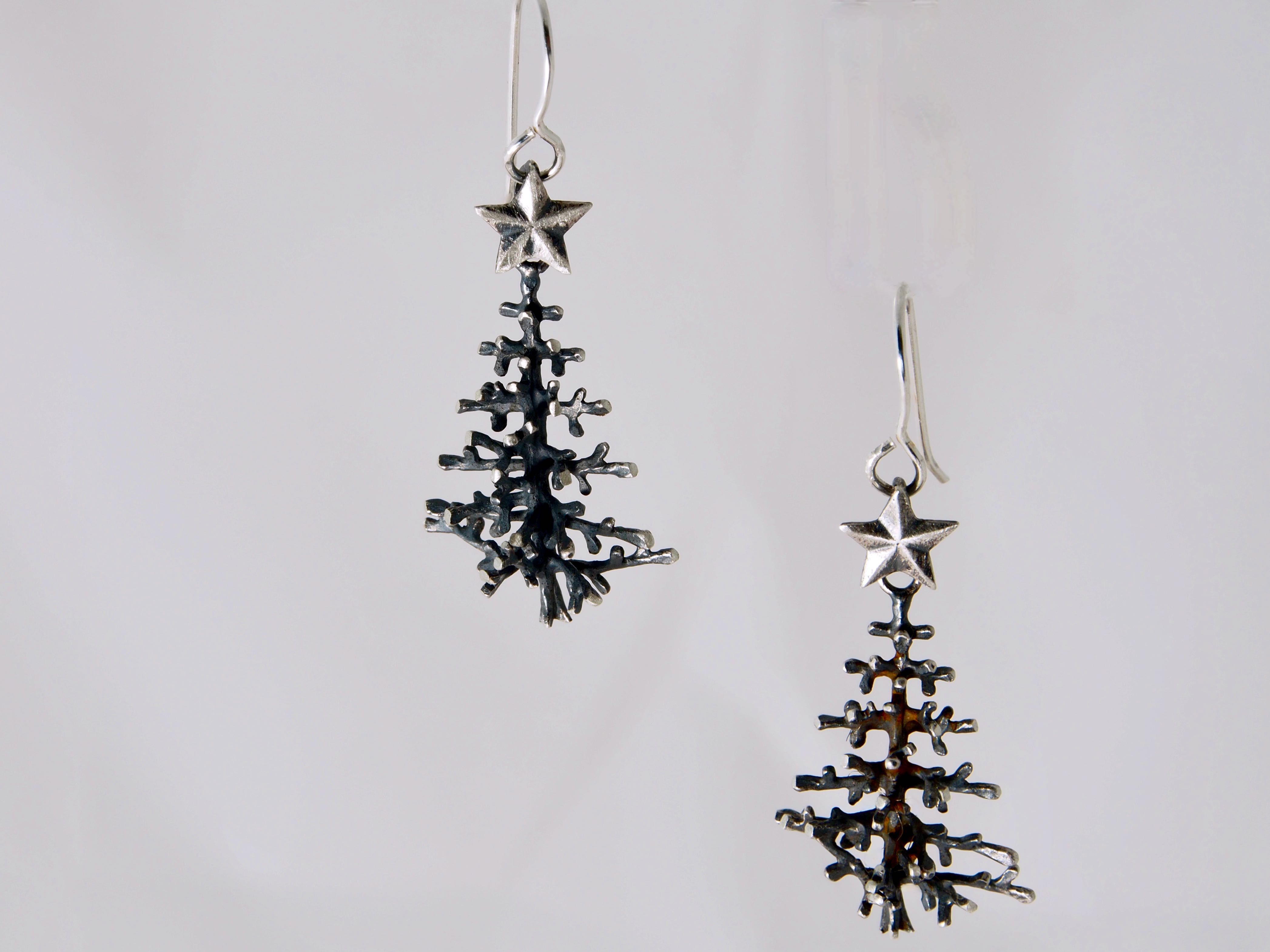 Christmas Tree Sterling Earrings