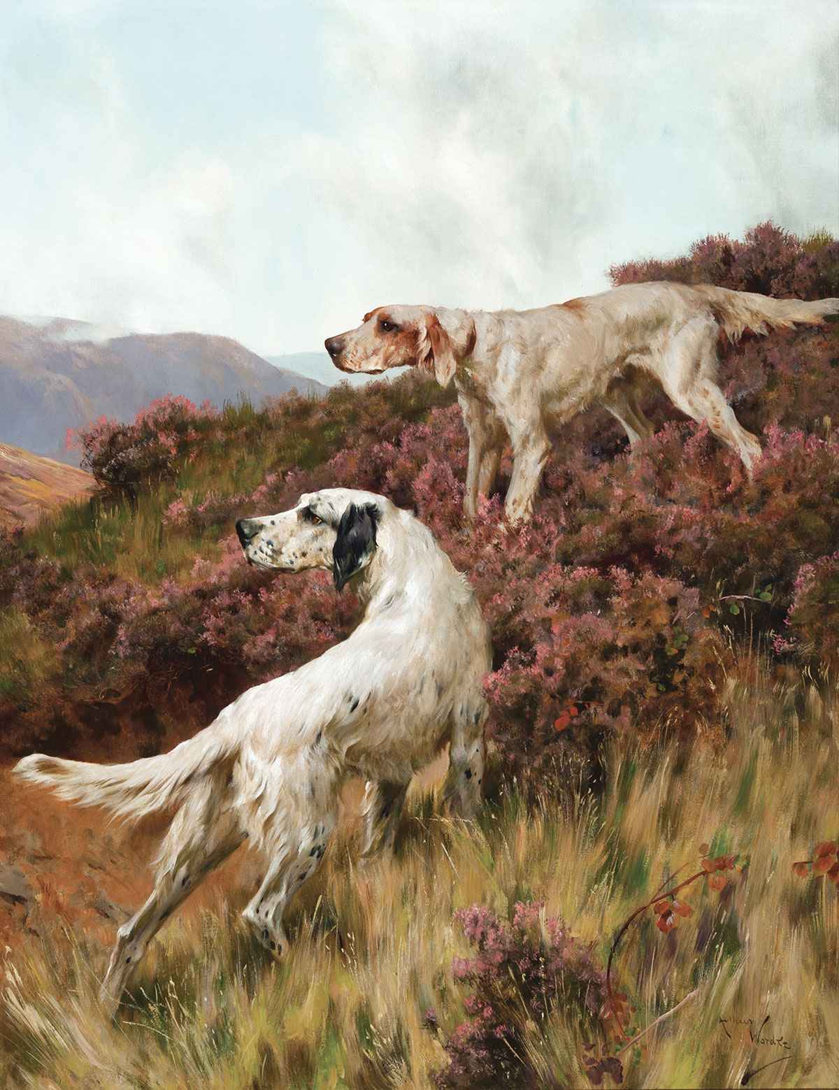 Setters on the Moor by  Arthur Wardle - Masterpiece Online
