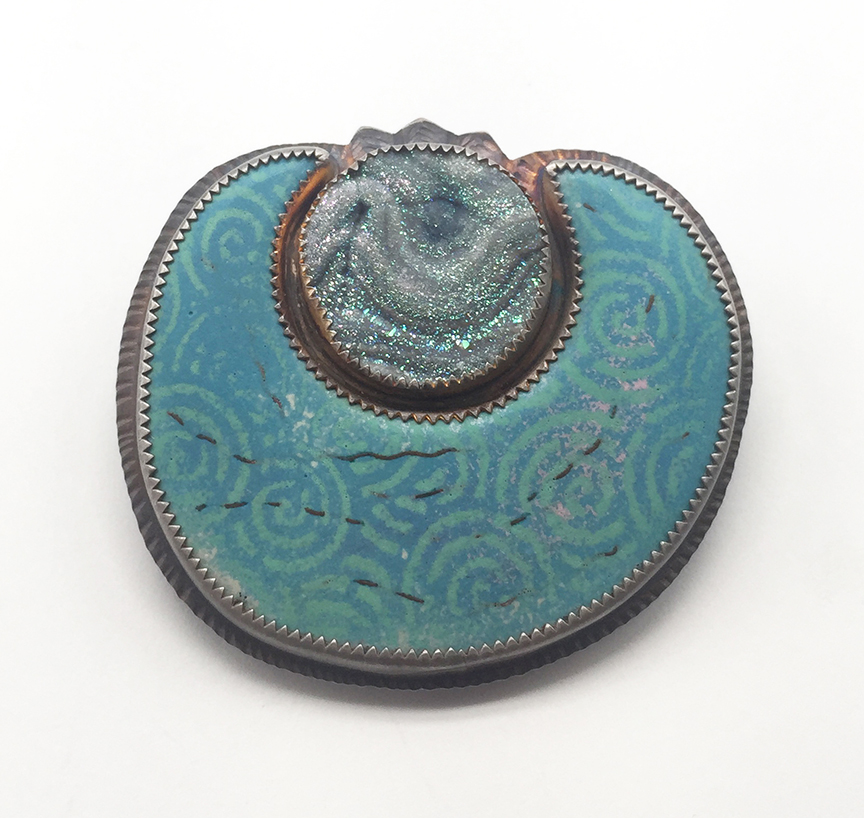 Image 1 for Enamel Pin with Plated Druzy Enamel Pin with Plated Druzy