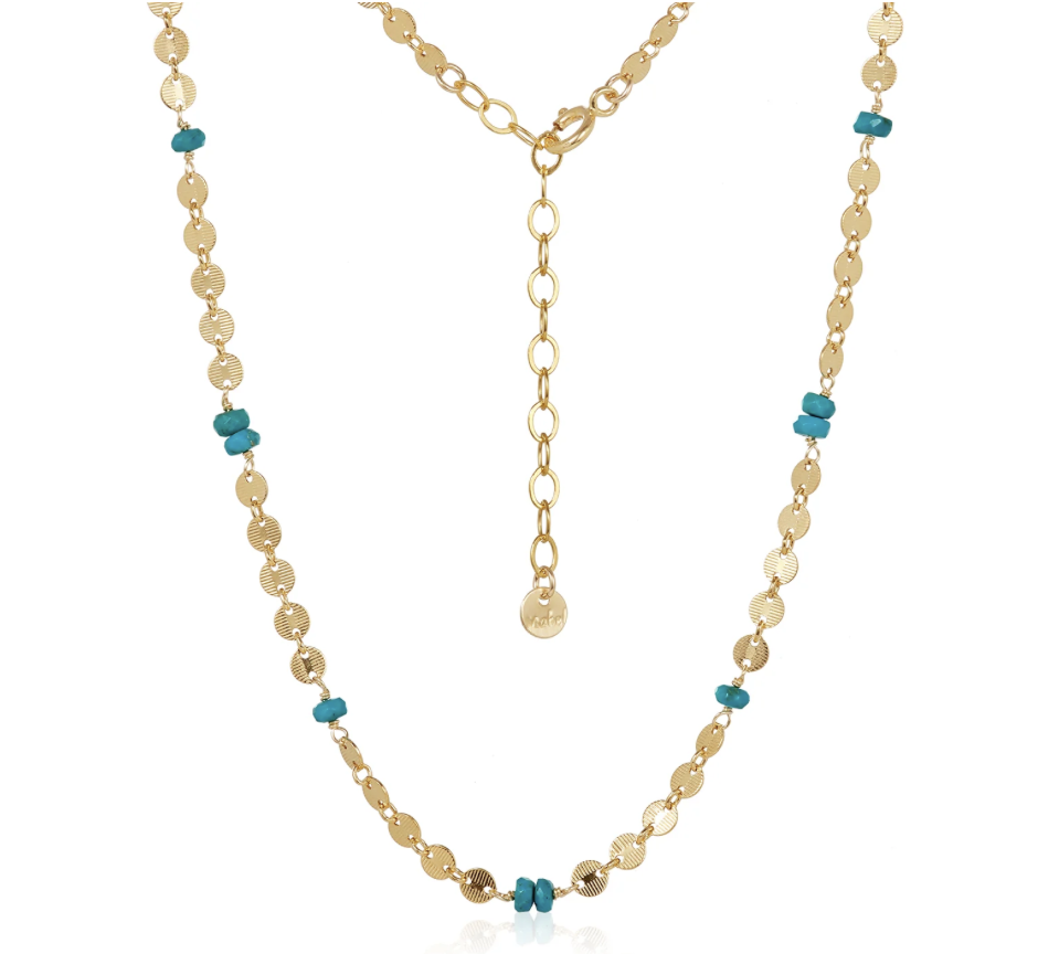 Image of Turquoise Gold Disc Necklace by Mabel Chong