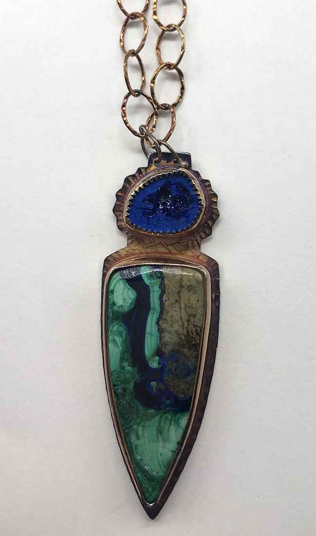 Image 1 for Sterling, Azurite/Malacite and Azurite Necklace Sterling, Azurite/Malacite and Azurite Necklace