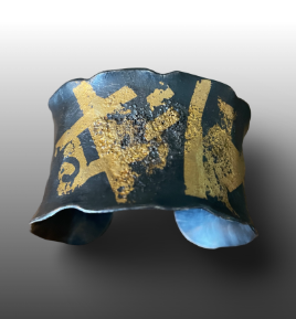 Image of Gold Keum Boo Graffiti Cuff by Pam Sable