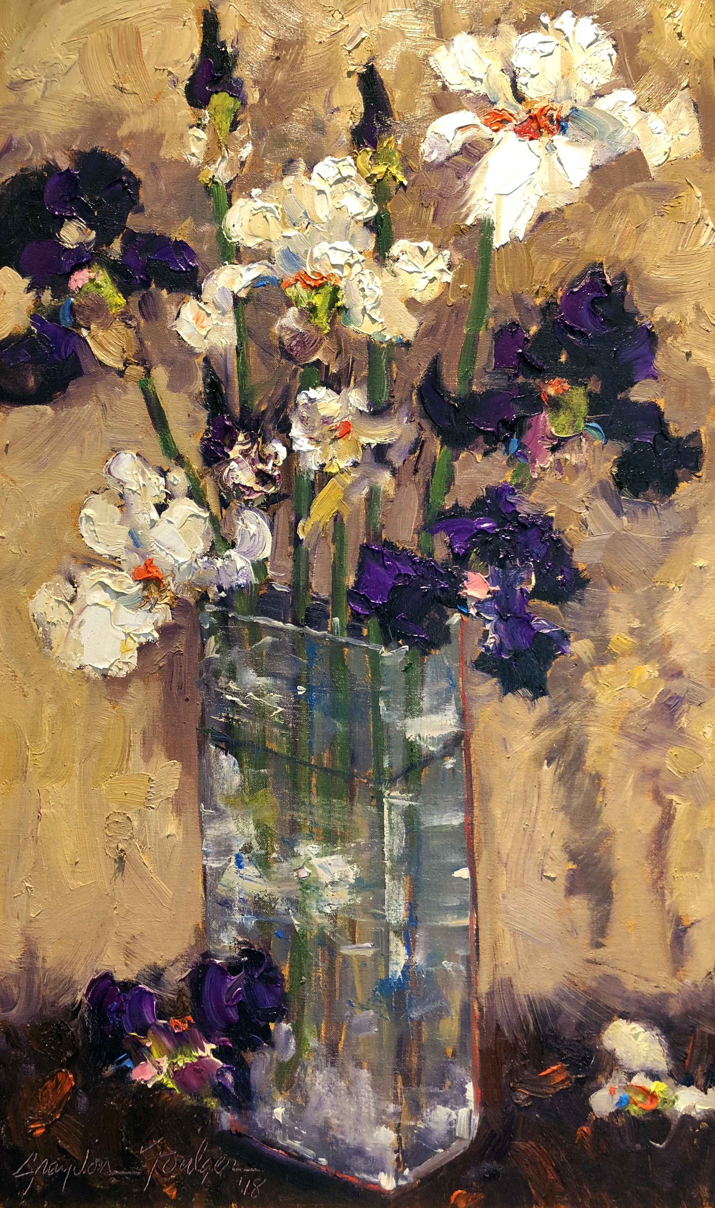 Purple & White Irises by  Graydon Foulger - Masterpiece Online