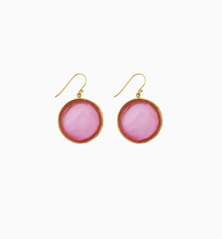 Image of Bubble Large Wire Earrings in Pink by Michael Vincent Michaud
