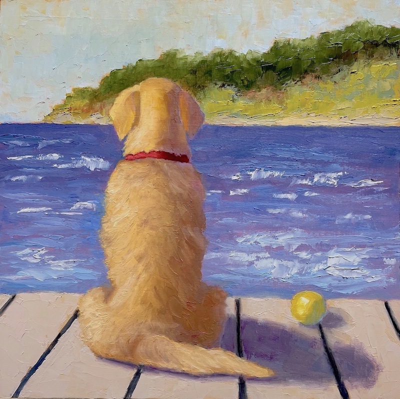 Image of Golden Retriever on the Dock by Pat Doherty