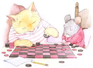Playing Checkers by  Lynn Munsinger - Masterpiece Online