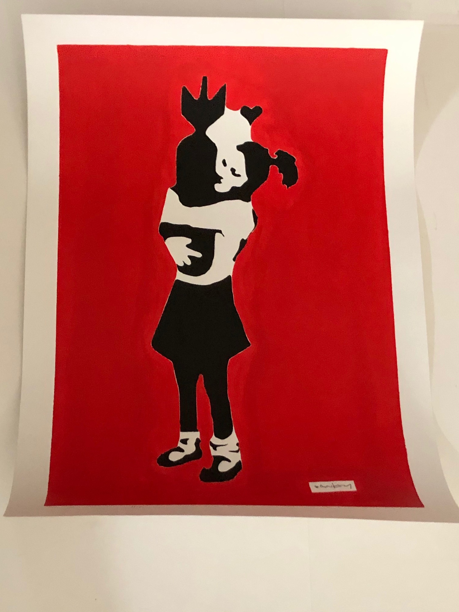 秋田道『 バンクシー Banksy (after) 「 Bomb Hugger/ボム・ハガー 」 S1009 WCP リプロダクション 紙箱』絵画 インテリア アートパネル シルクスクリーン
