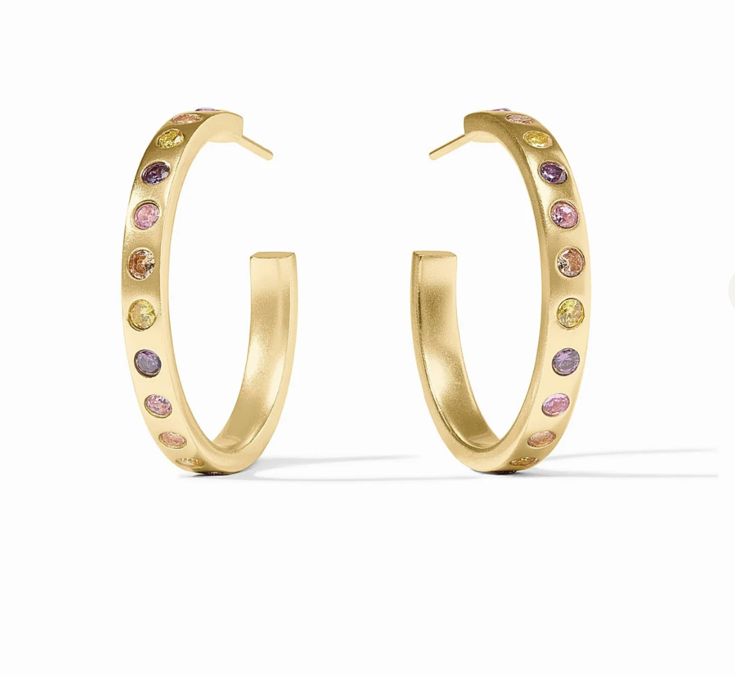 Image of Pink Dawn Rainbow Hoop Earrings - Medium by Julie Vos