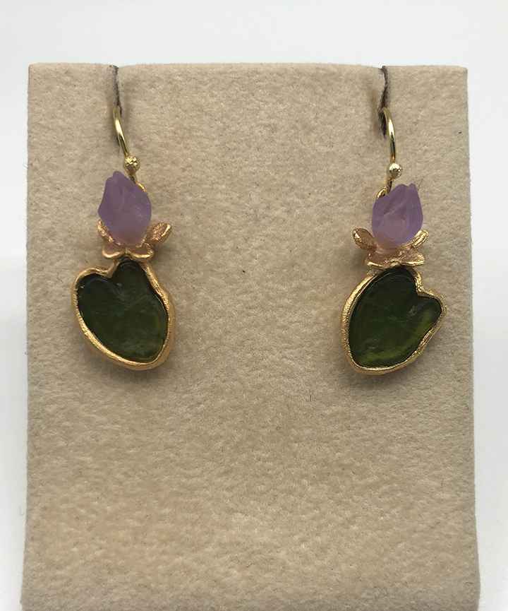 Image 1 for Water Lily Wire Earrings 1 1/8 Water Lily Wire Earrings 1 1/8