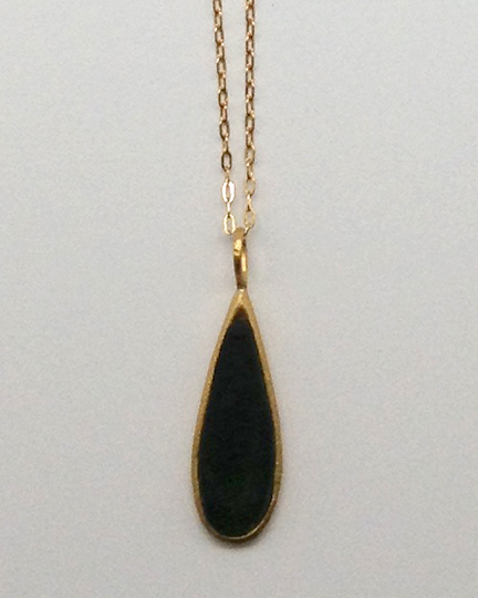 Image 1 for Thin Drop Pendant on Link Chain 16 Thin Drop Pendant on Link Chain 16