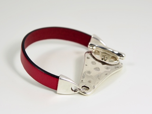 Image of Red/Silver Toggle Bracelet by Barbara Rand