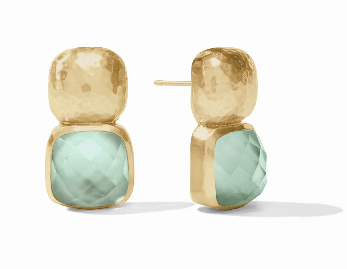 Image of Iridescent Aquamarine Blue Catalina Earrings by Julie Vos