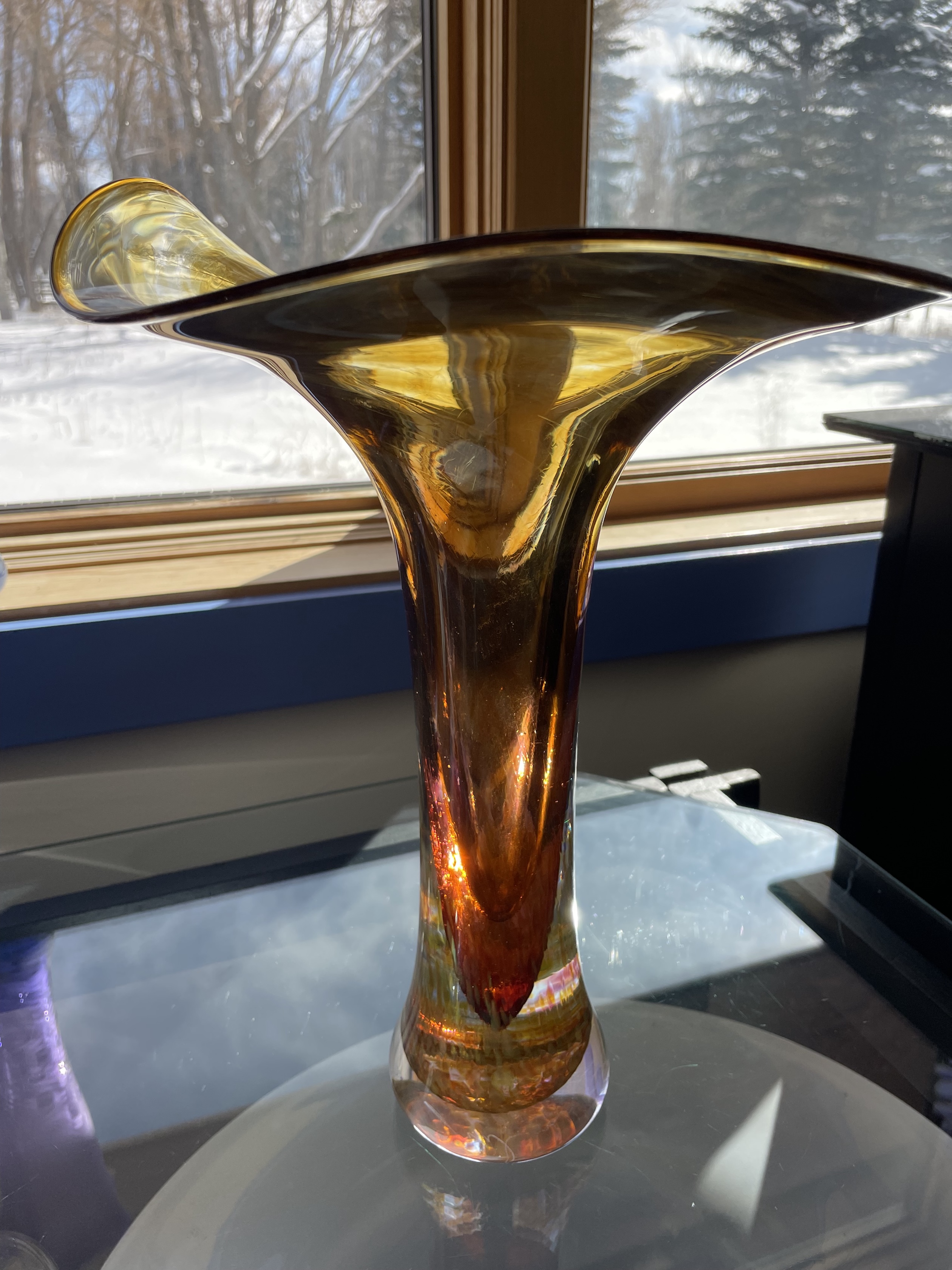 Image of Tornado Vase Amber/Salmon by Laurie Thal & Daniel Altwies
