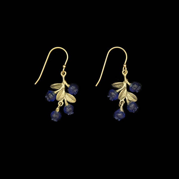 Petite Blueberry Dangle Wire Earrings