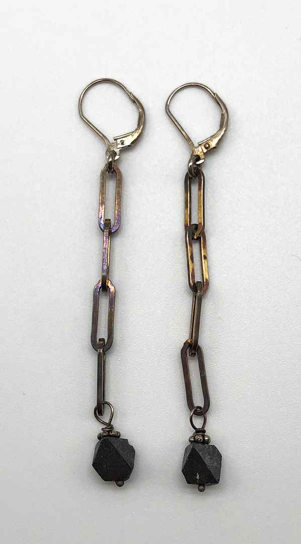 Image 1 for Earring Sterling and Magnetite Earring Sterling and Magnetite