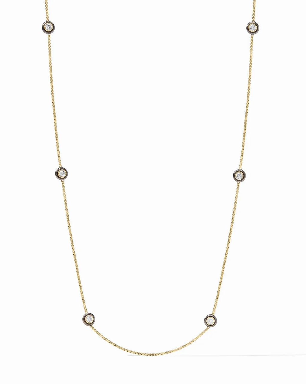 Image of Mixed Metal Cubic Zirconia Tribeca Station Necklace by Julie Vos