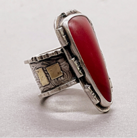 Image of Rosarita Silver and Gold Ring, Size 8.5 by Pam Sable