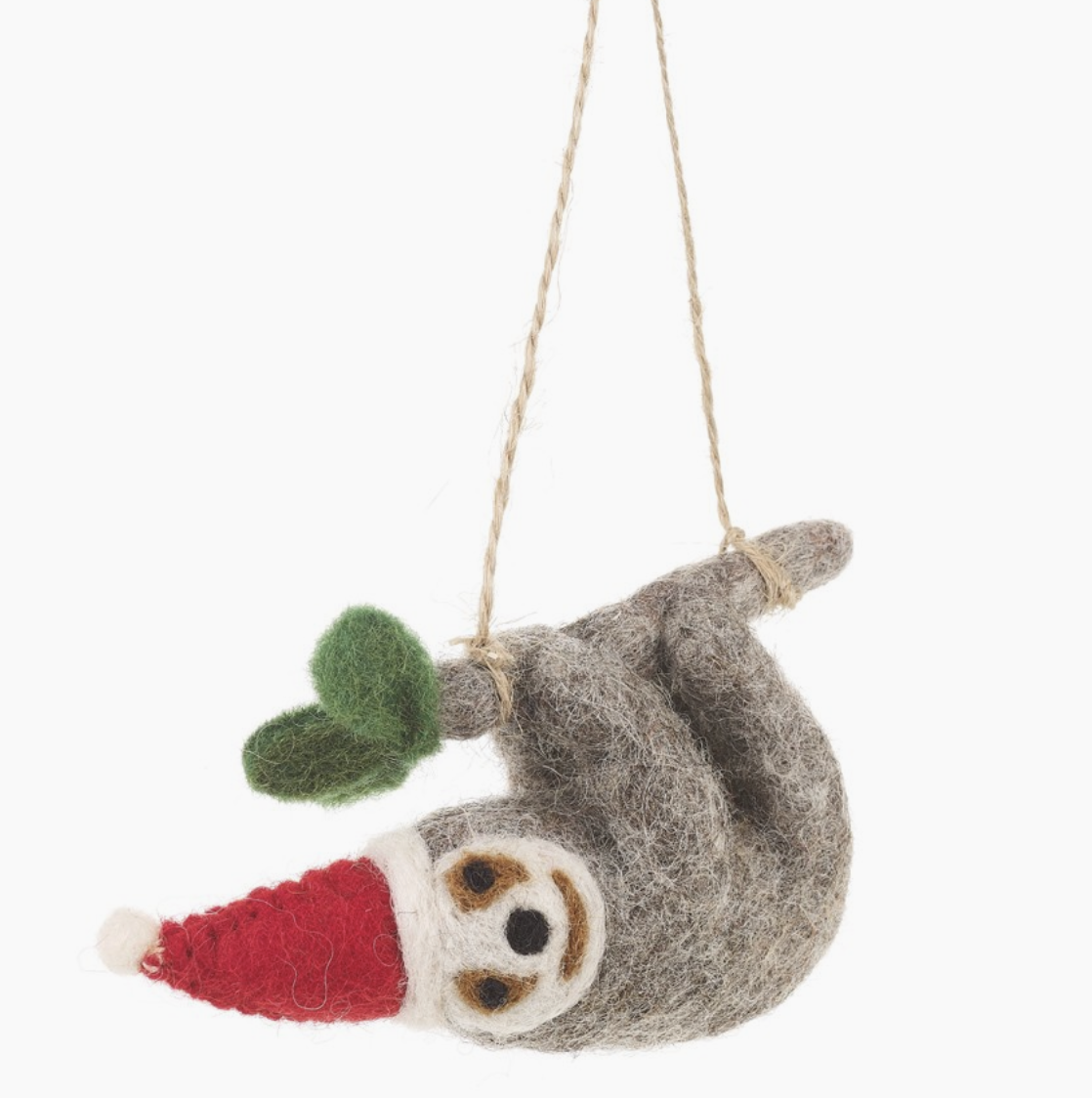 Christmas Sloth - Handmade Felt Ornament