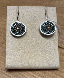 Image of Button Earrings Blue and Black by Debra Abrams