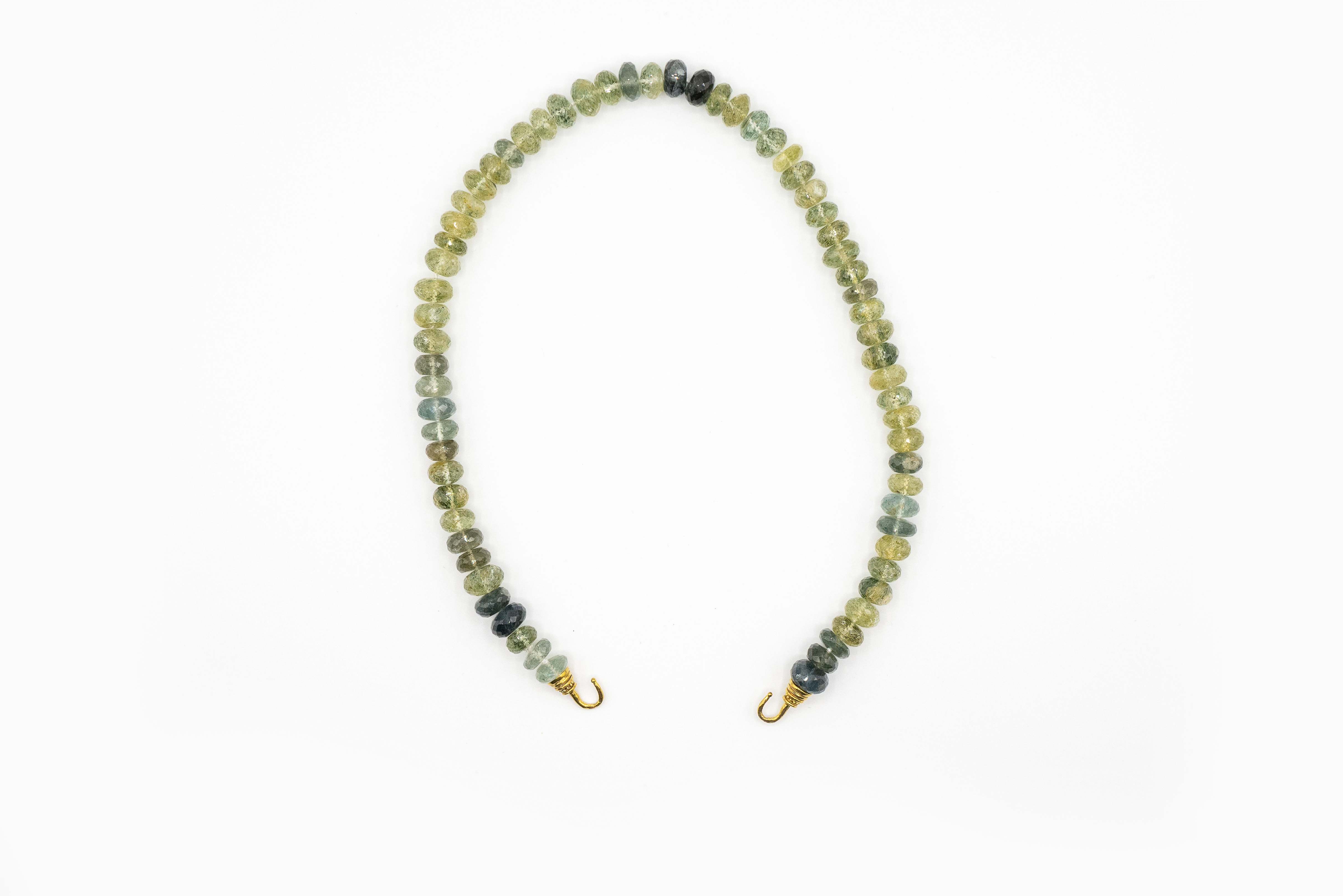 MAB 21-0039 African Green Chalcedony Strand with Bronze Hooks
