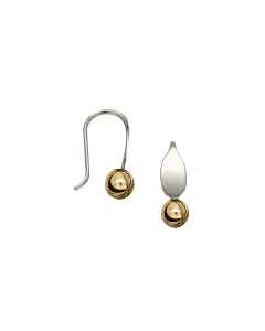 La Petite Earring with 14k Small Gold Ball, Sterling Silver