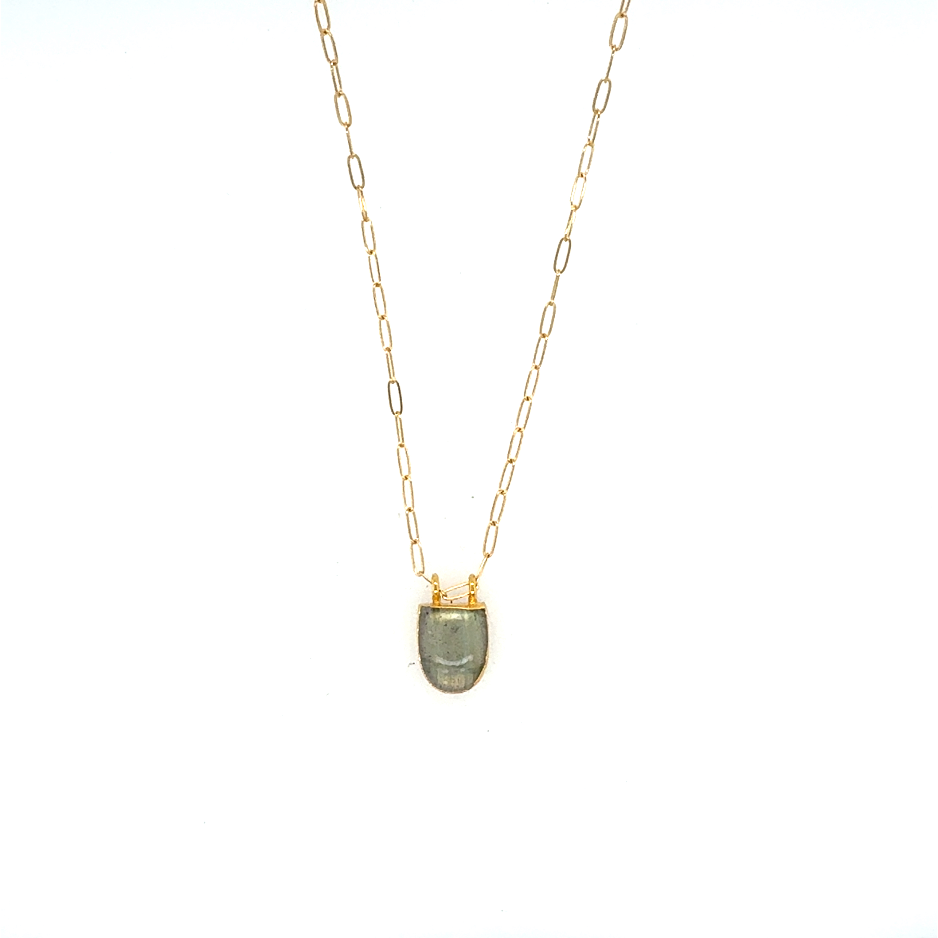Image of Labradorite Half Moon Stone Slider Short Necklace - Trunk Show by  RACH B Jewelry