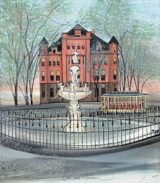 OUR TOWN FOUNTAIN by  P. Buckley Moss  - Masterpiece Online