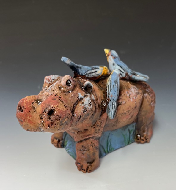 Image of Hippo and Birds by Nancy Briggs