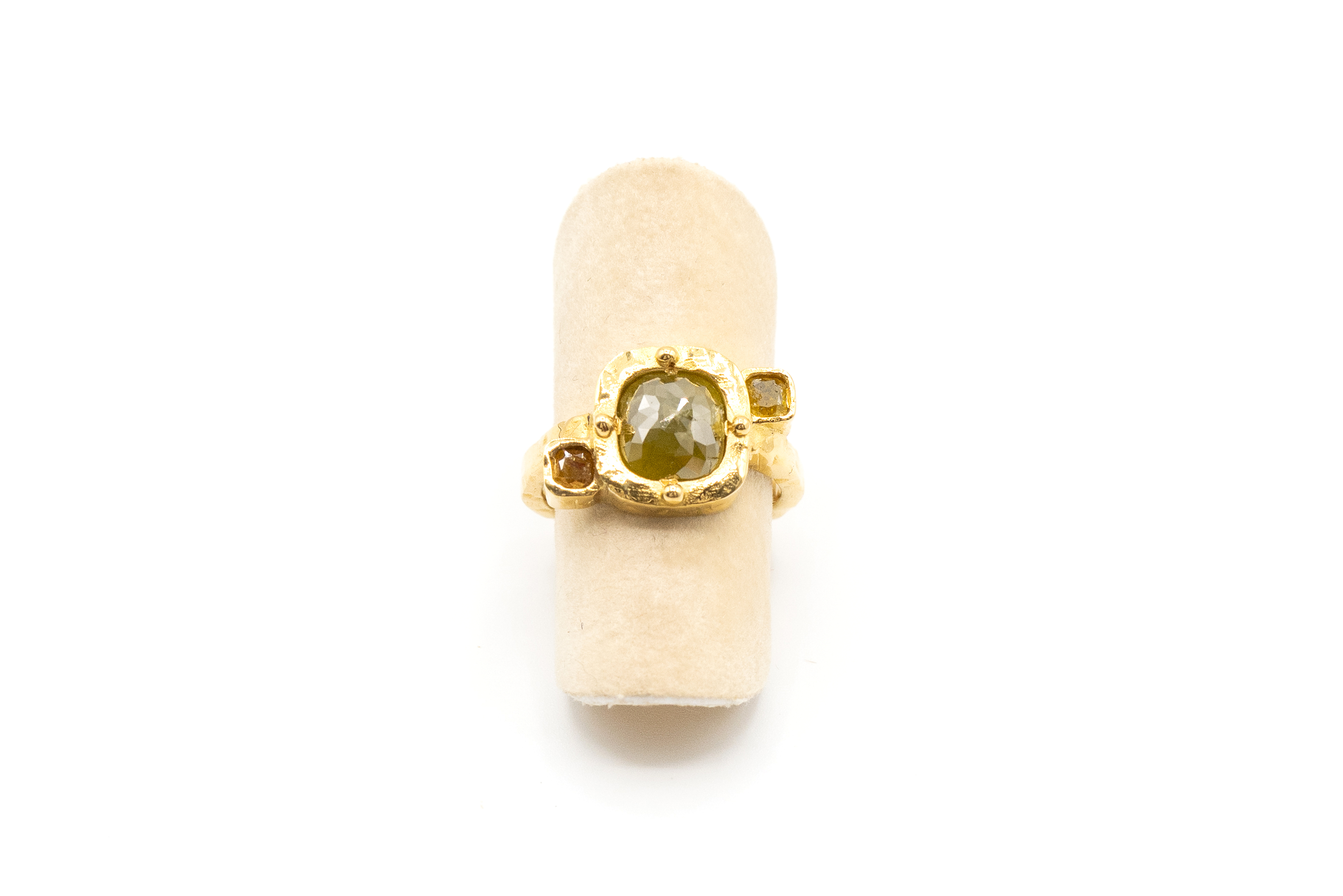 MAB 21-0061 22k Yellow Gold and Raw Diamond Ring