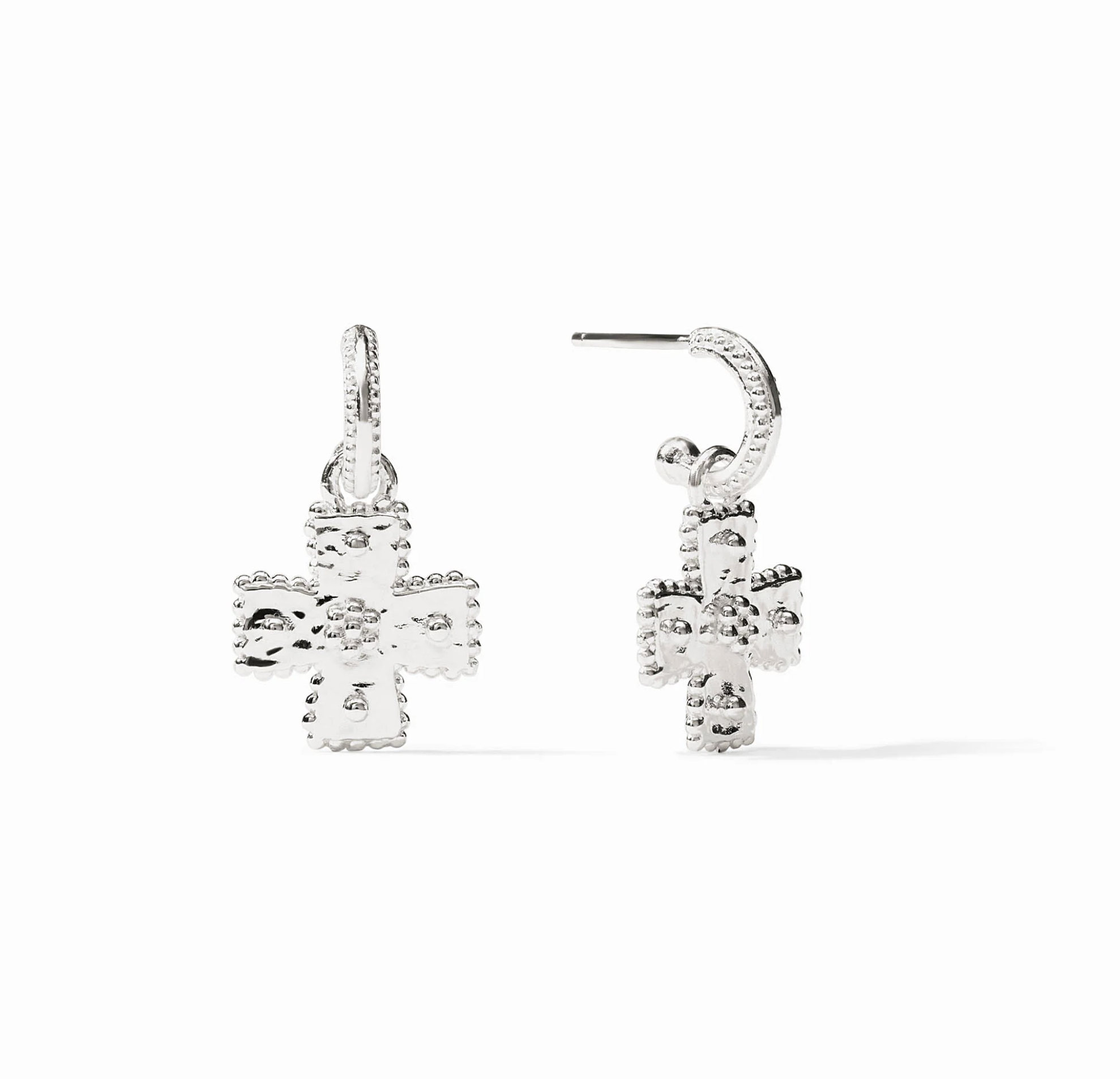 Image of Canterbury Hoop & Charm Earrings, Silver by Julie Vos
