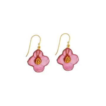 Image of Pink Dogwood Wire Earrings in Pale Ruby by Michael Vincent Michaud