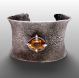 Image of Statement Cuff with Faceted Citrine by Pam Sable