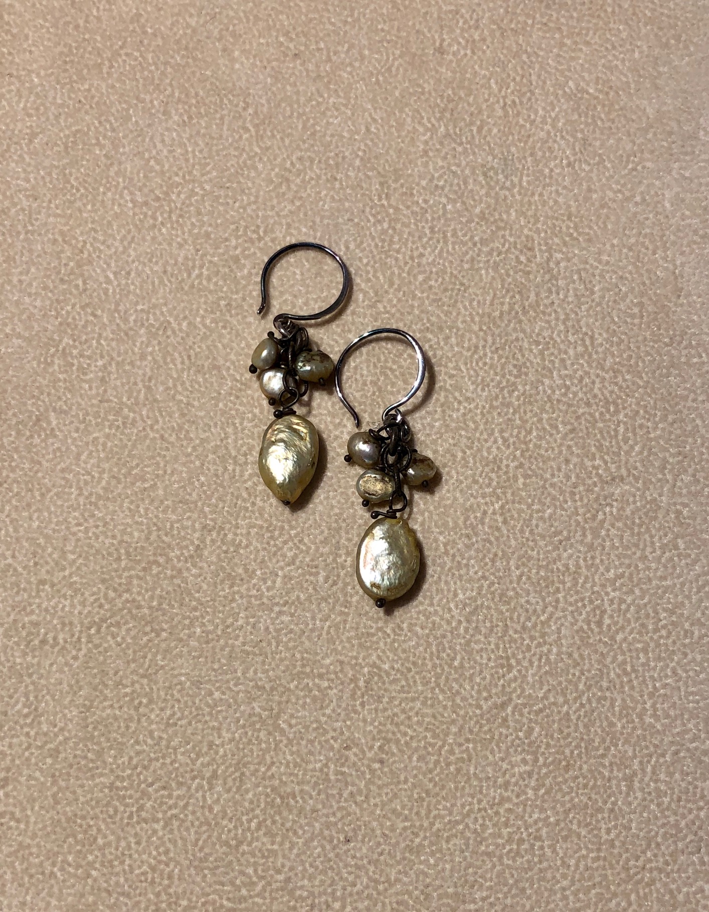 Image 1 for Green Pearl Earrings Green Pearl Earrings