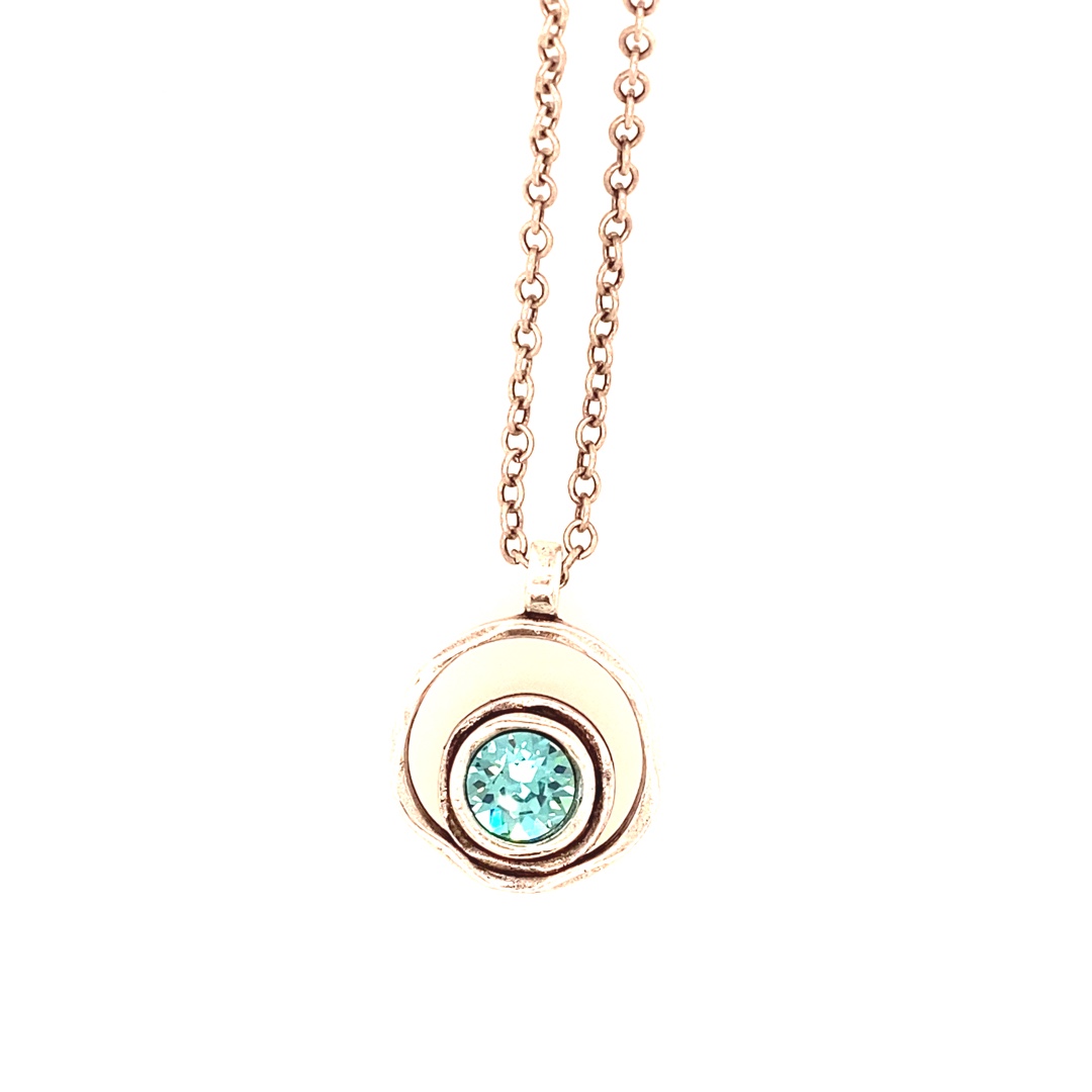 Serenity Necklace in Silver, Light Turquoise